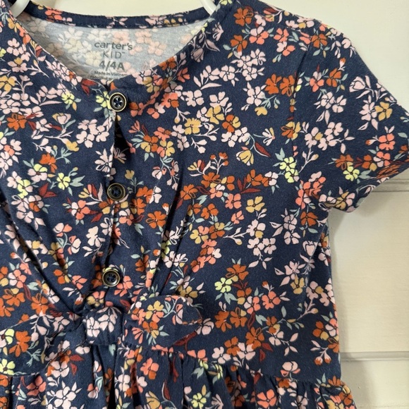 Carter's Navy Floral Kids Dress - Picture 2 of 5